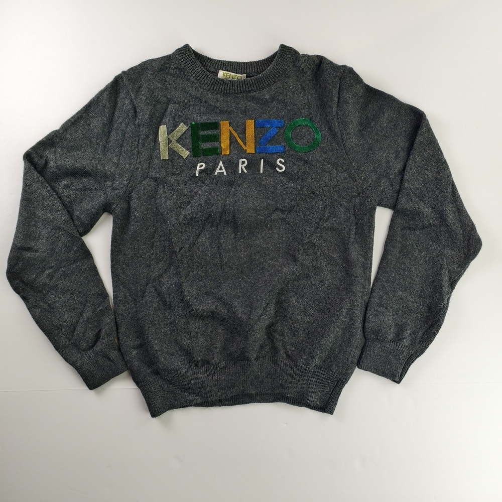 Kenzo Paris Charcoal Cashmere Blend Sweater Kid 10A / 140 Women XS/S
